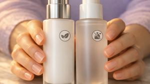 two skincare bottles compared for PDRN and polynucleotide label claims